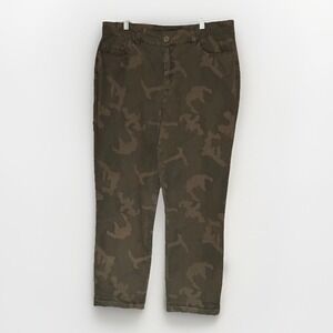 Wearables Women's Camo Pants Large Brown Green Stretch Casual Utility Army